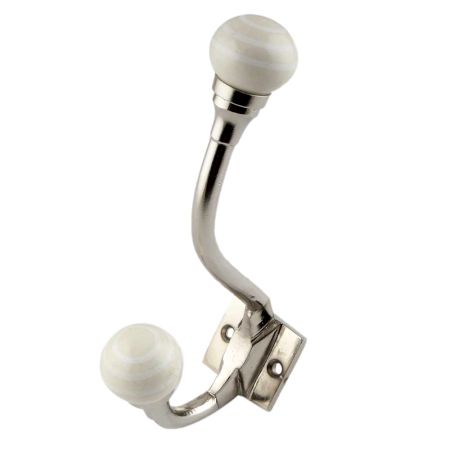 Cream Strip Ceramic Iron Hooks